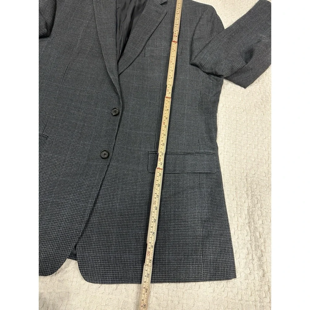 Ralph Ralph Lauren 46XL‎ Sport Coat Silk Wool Gray Houndstooth Check Blazer